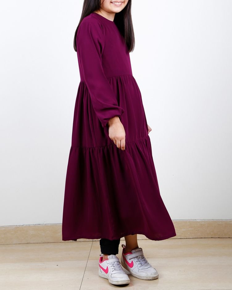 Modest Purple Kids Abaya