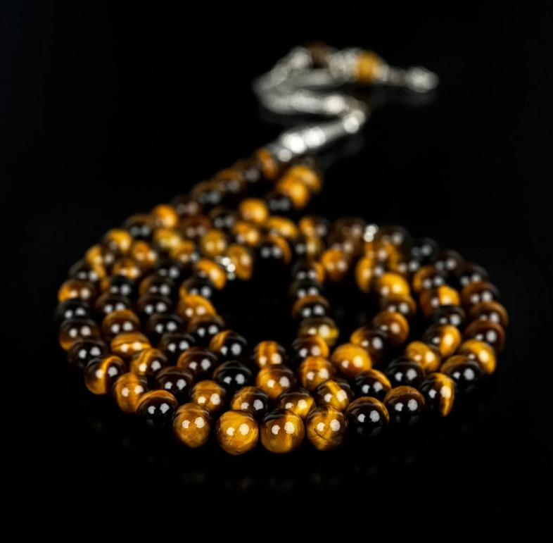 Islamic Prayer Beads - Golden Brown Tiger’s Eye Stone Beads Tasbeeh