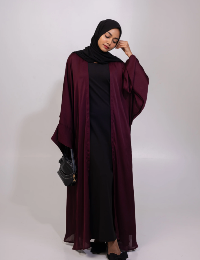 Dana Open Abaya - Maroon ( Inner not included )
