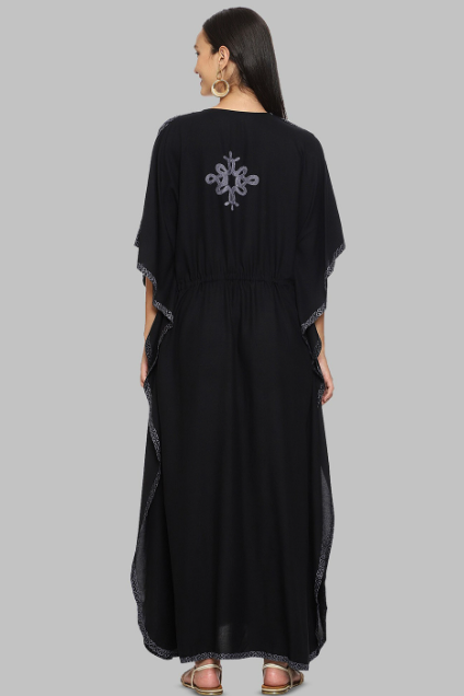 Embroidered Kaftan Maxi Dress